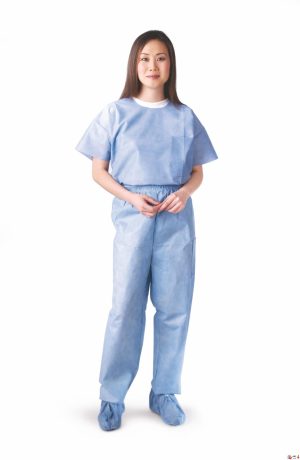 HPK Industries - Blue SMS Short Sleeve Scrub Shirt